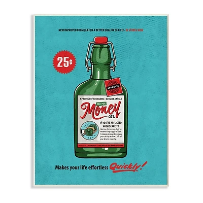 Stupell Industries Money Oil Vintage Comic Book Wall Plaque