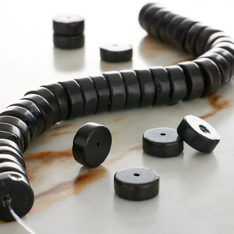 Black Jasper Heishi Beads, 10mm by Bead Landing™