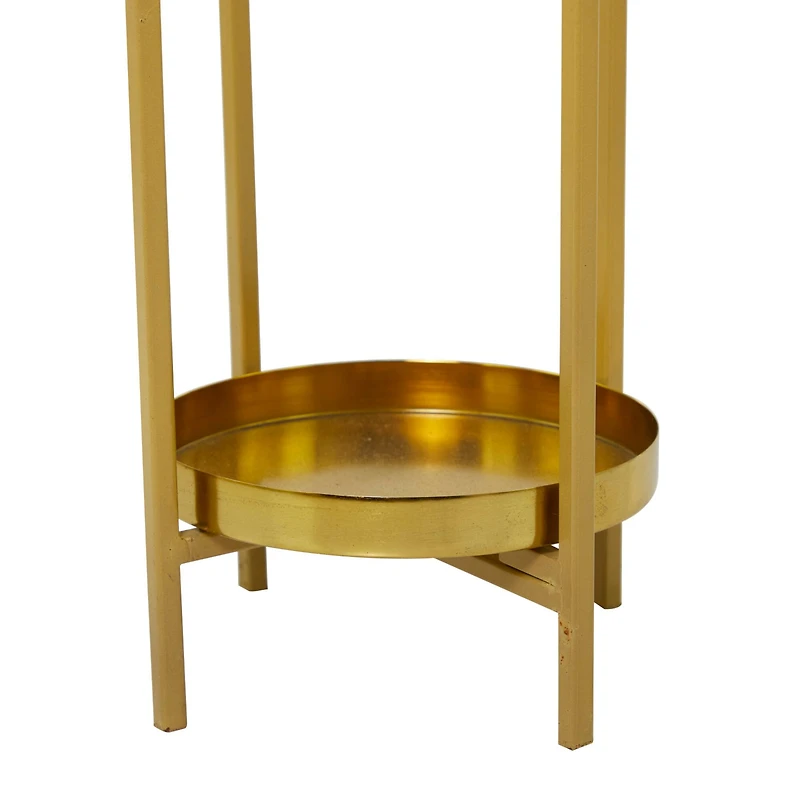 CosmoLiving by Cosmopolitan Gold Metal Planter with Removable Stand Set