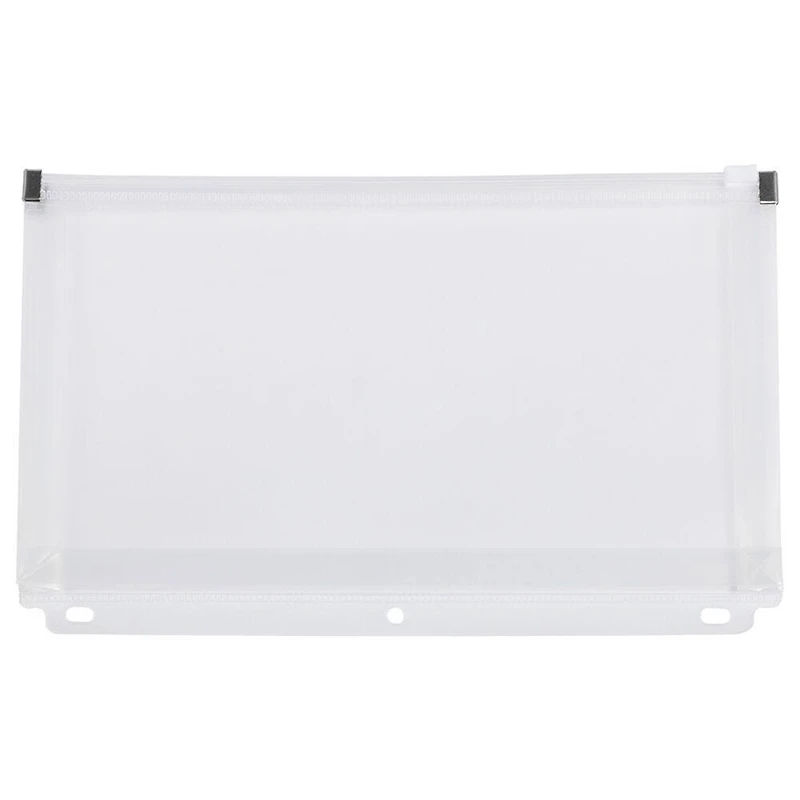 JAM Paper 6" x 9.5" Clear Plastic 3 Hole Punch Binder Zip Envelopes, 108ct.