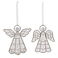 5" Metal Framed Angel Ornament Set