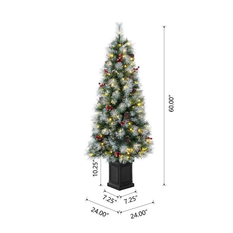 5ft. Pre-Lit Pine Artificial Christmas Porch Tree