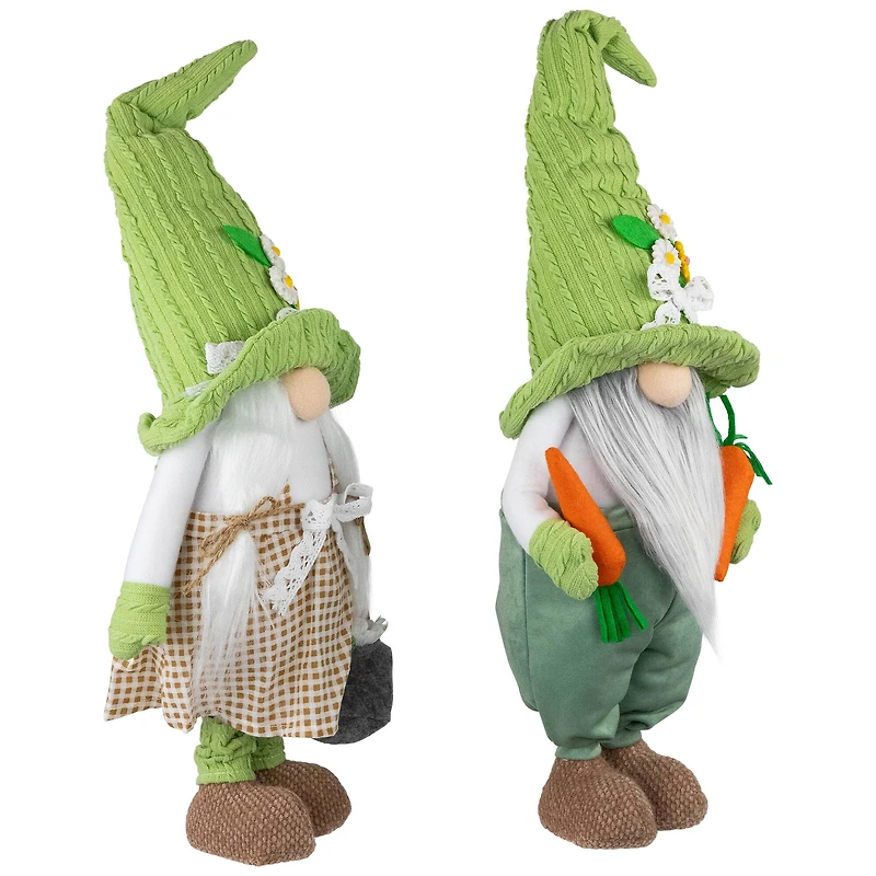 15" Gardening Gnomes Easter Figurines Set