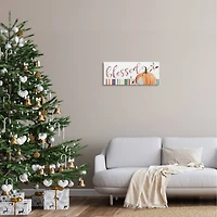 Stupell Industries Blessed Striped Festive Pumpkin Canvas Wall Art