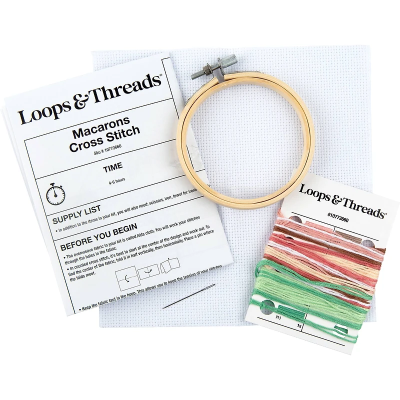 3.5" Macarons Counted Cross Stitch Kit by Loops & Threads®