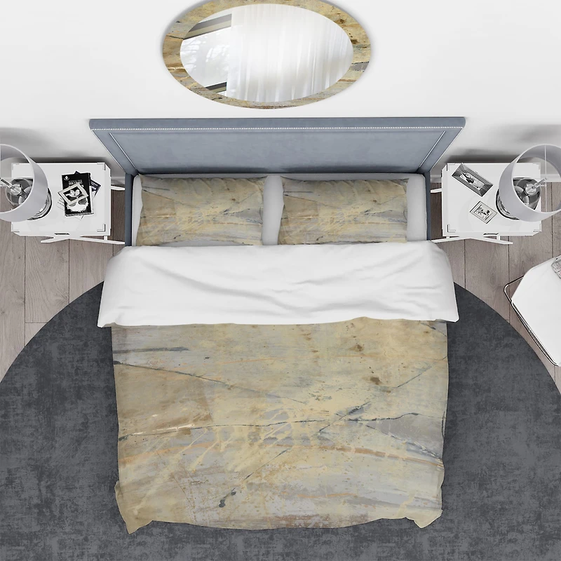 Designart 'Geometric Cream Block III' Geometric Bedding Set