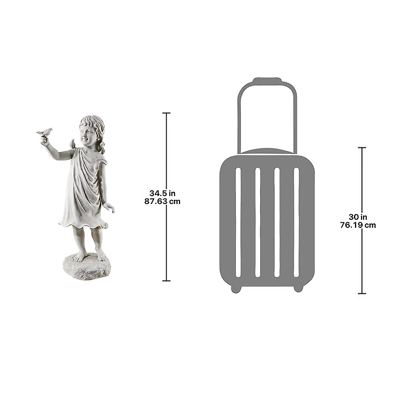 Design Toscano® 3ft. Mary Frances and Her Feathered Friends Garden Girl Statue