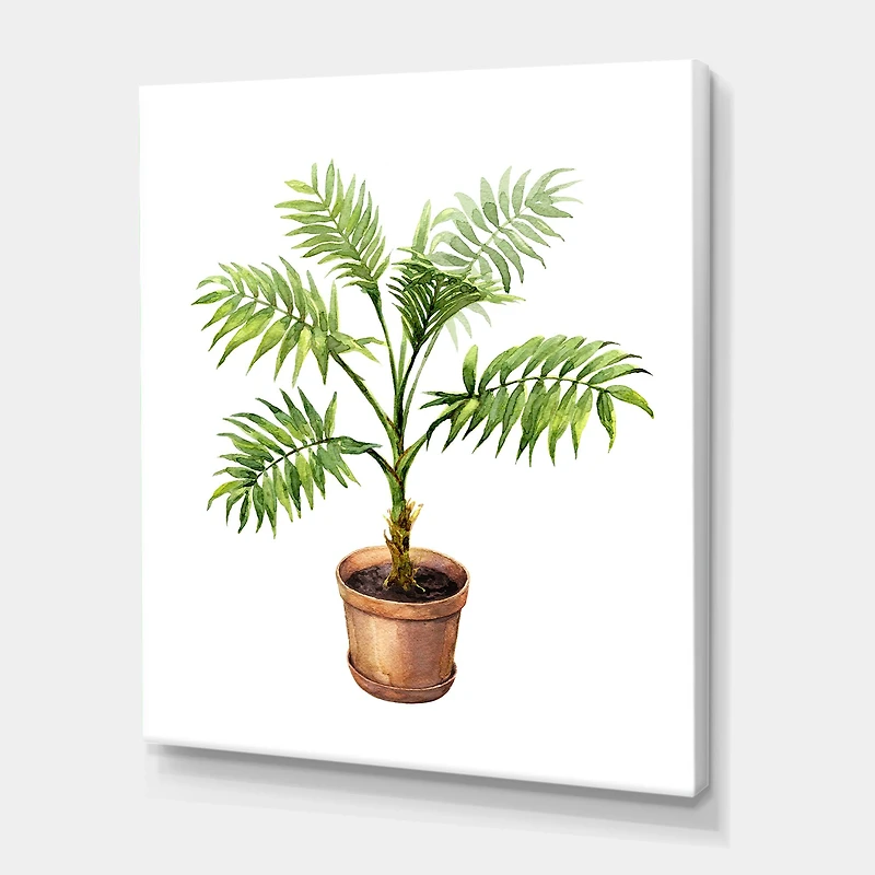 Designart - Palm In Clay Flowerpot