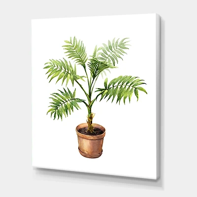 Designart - Palm In Clay Flowerpot