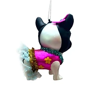 4" Bulldog in Tinsel Tutu Glass Ornament by Ashland®