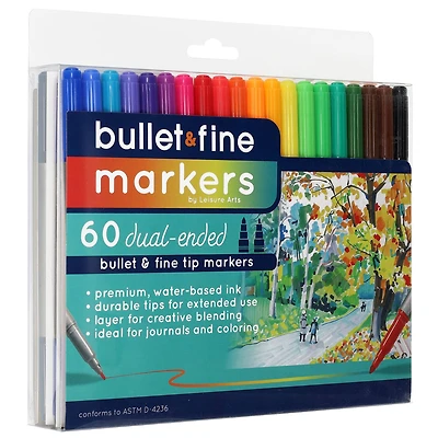 Leisure Arts® 60 Color Dual-Ended Marker Set