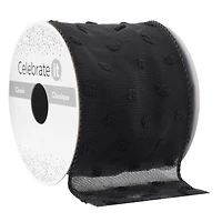 2.5" x 3yd. Black Chiffon Dotted Ribbon by Celebrate It™ Classic