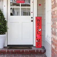 Glitzhome® 36" Valentine's Wooden Welcome Porch Sign