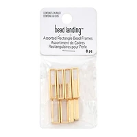 12 Packs: 8 ct. (96 total) Mixed Rectangle Metal Bead Frames by Bead Landing™