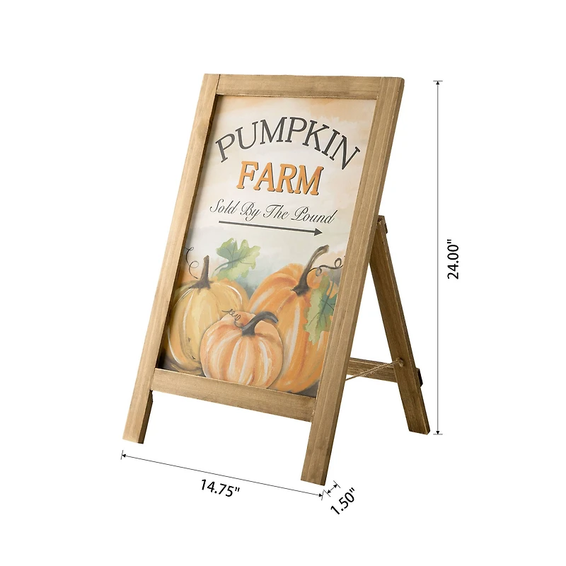 24" GlitzHome® Pumpkin Farm Wooden Porch Sign