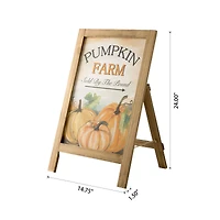 24" GlitzHome® Pumpkin Farm Wooden Porch Sign