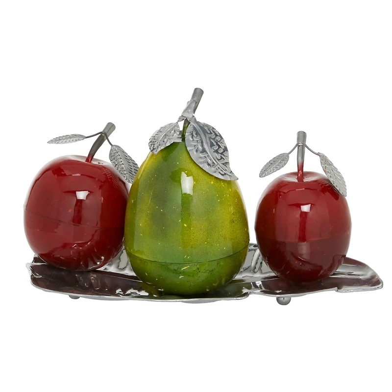 Multi Iron Traditional Decorative Fruit with Tray, 11" x 18" x 10"
