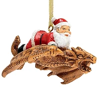 Design Toscano Santa & the Snowdragon 2020 Holiday Gothic Ornament