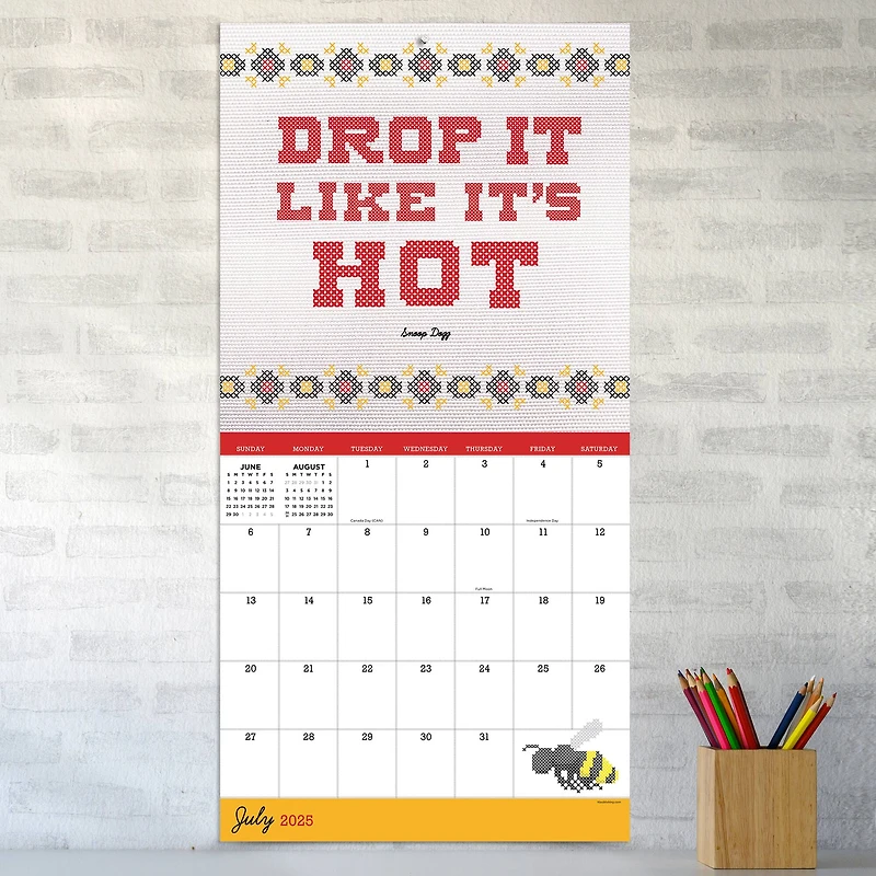 TF Publishing 2025 Cross Stitch Lyrics Wall Calendar