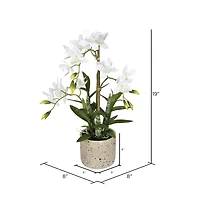 19" Artificial Deluxe Potted Cycnoches Orchid