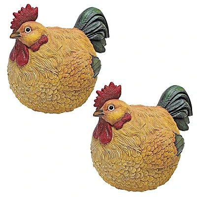 Design Toscano 7" Roly-Poly Ball of Chicken Statues, 2ct.