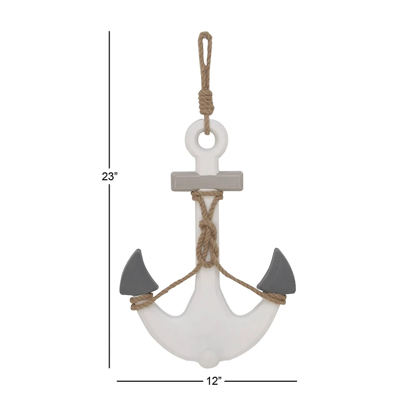 White Coastal Wood Wall Decor, 23" x 12"