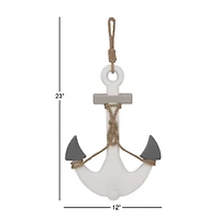 White Coastal Wood Wall Decor, 23" x 12"