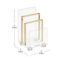 Mind Reader Cosmopolitan Collection Gold 3-Tier Mail Sorter