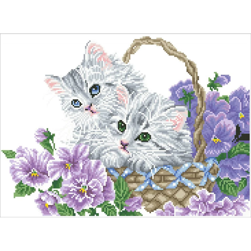 Diamond Dotz® Intermediate Kitty Basket Diamond Painting Kit