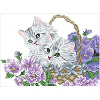Diamond Dotz® Intermediate Kitty Basket Diamond Painting Kit