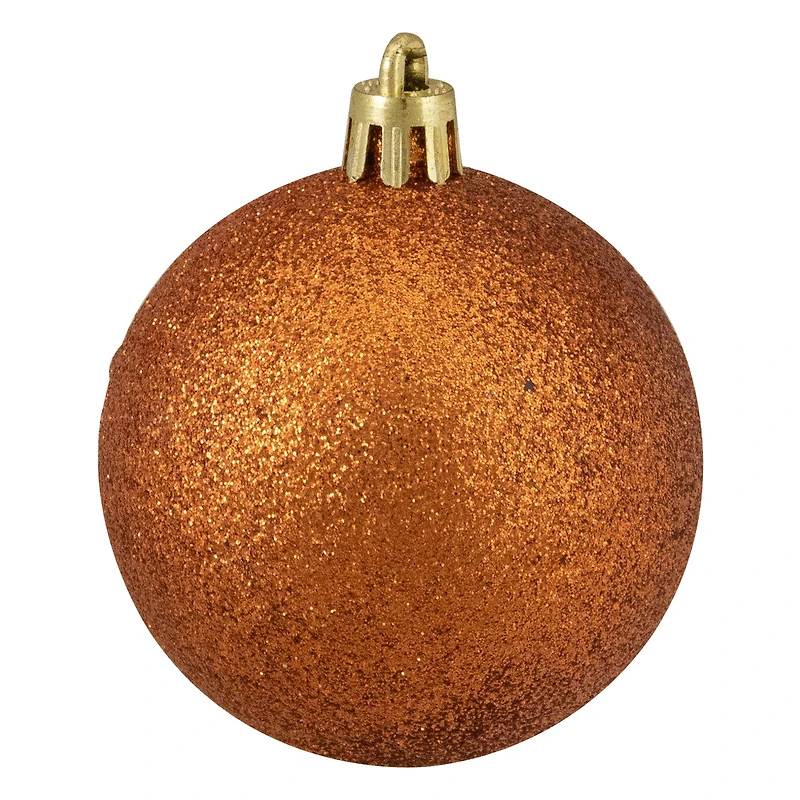 24ct. 2.5" Orange 4-Finish Shatterproof Christmas Ball Ornaments