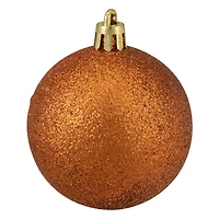 24ct. 2.5" Orange 4-Finish Shatterproof Christmas Ball Ornaments