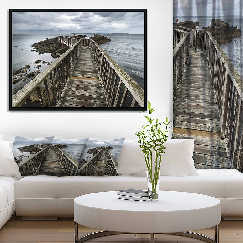 Designart - Wooden Pier on North Irish Coastline