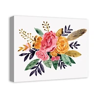 Feathers and Flowers 16" x 20" Canvas Wall Art