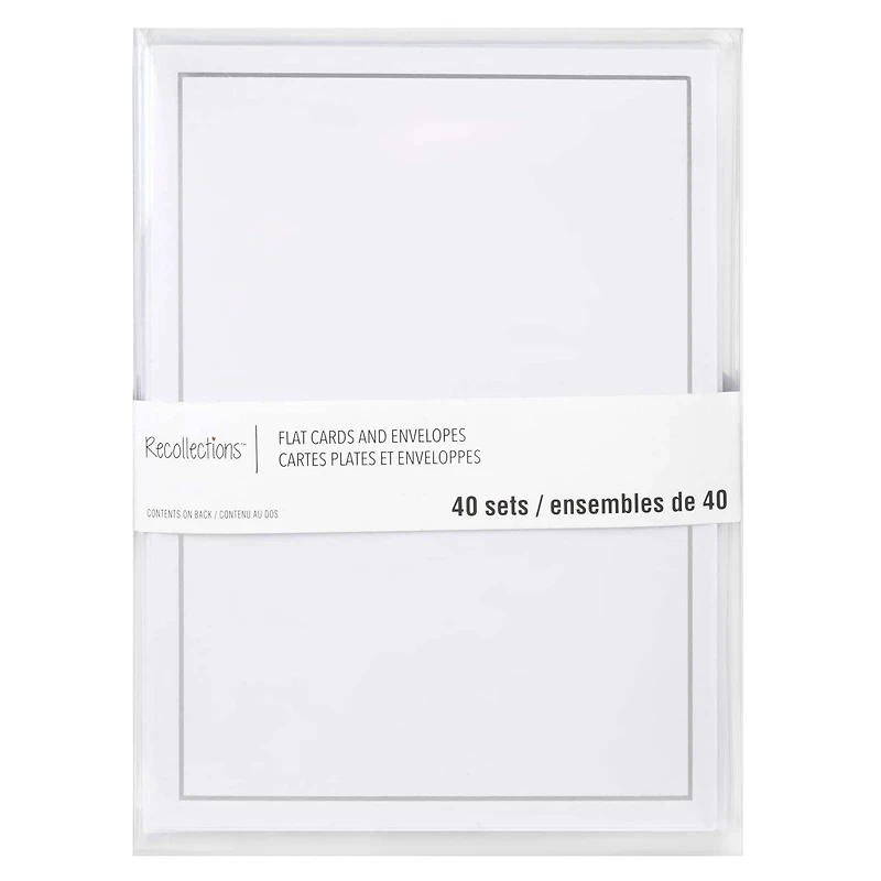 6 Packs: 40 ct. (240 total) 5" x 7" Silver Border Flat Cards & Envelopes by Recollections™
