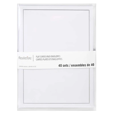 6 Packs: 40 ct. (240 total) 5" x 7" Silver Border Flat Cards & Envelopes by Recollections™