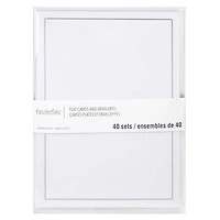 6 Packs: 40 ct. (240 total) 5" x 7" Silver Border Flat Cards & Envelopes by Recollections™