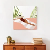 Girl On Towel Canvas Wall Art