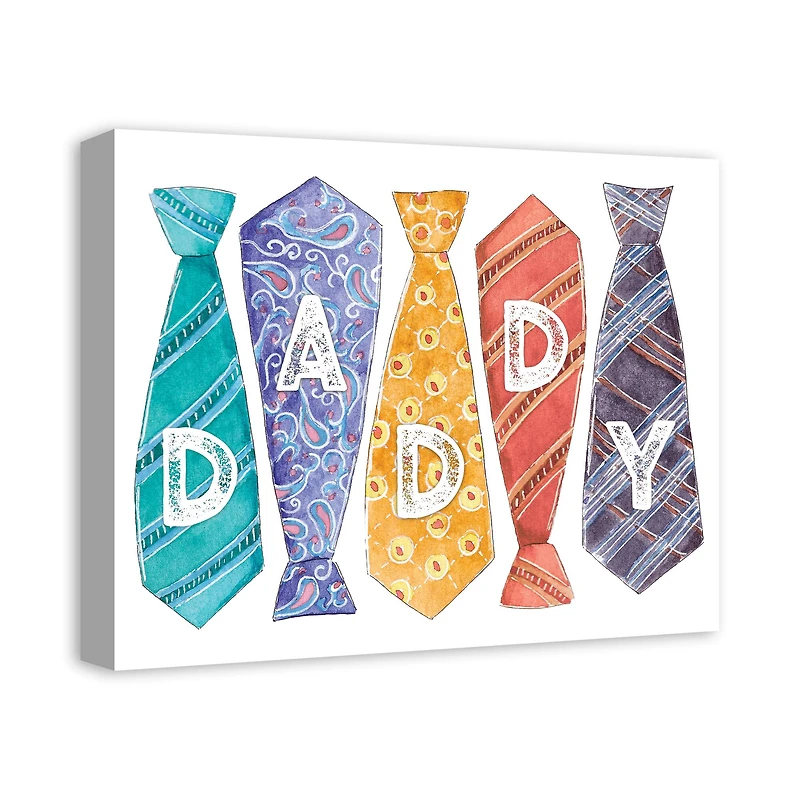 Daddy Ties Canvas Wall Art