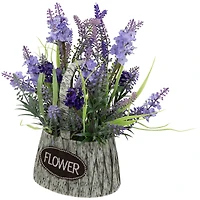 12" Lavender Bouquet in Flower Spring Basket with Handle