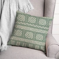 Sage Mudcloth 18" x 18" Throw Pillow