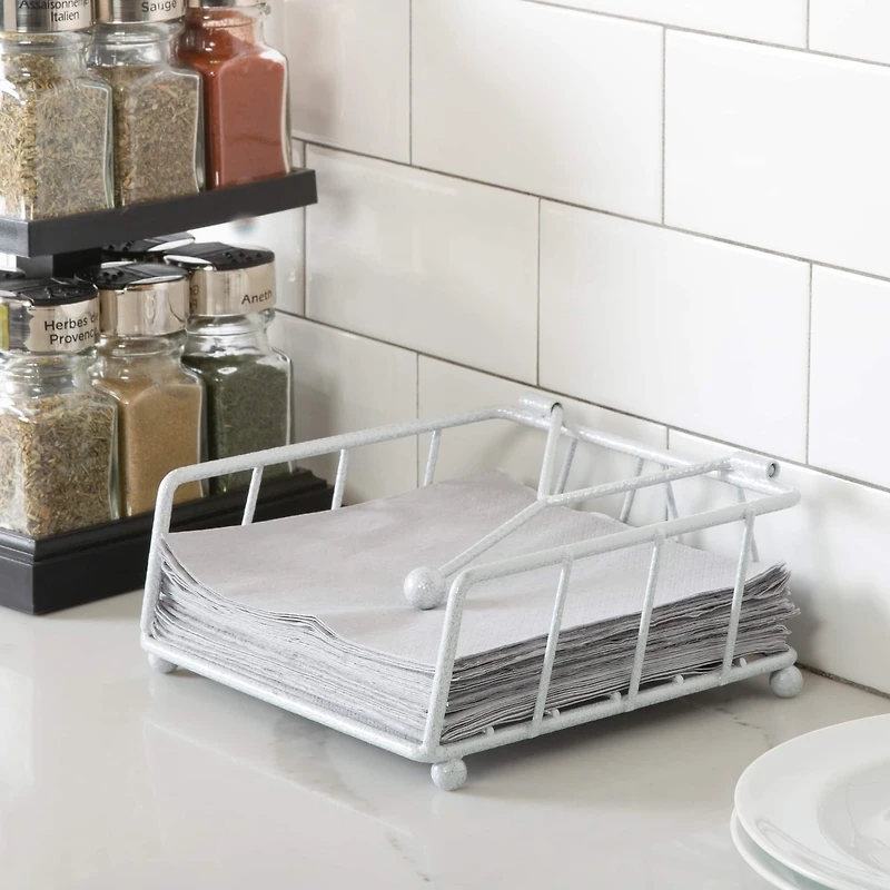 Laura Ashley White Speckled Napkin Holder