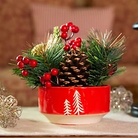 Christmas Mix In 6" Ceramic Reverse Tree Pot