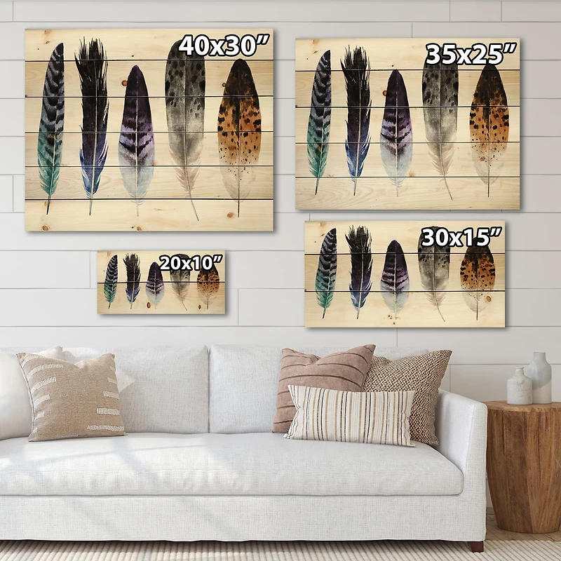 Designart - Colourful Boho Feathers II