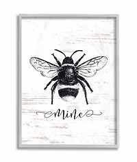 Stupell Industries Bee Mine Wall Art in Gray Frame