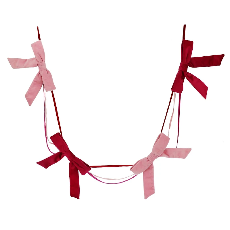 6ft. Red & Pink Bow Garland by Ashland®