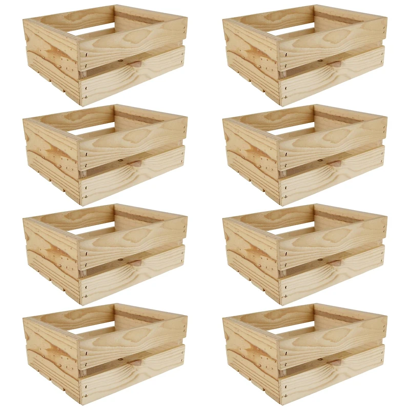 8 Pack: 11" Half Wood Crate by Make Market®