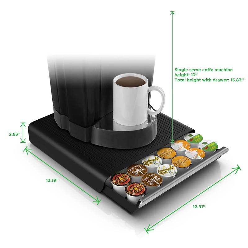 Mind Reader Black Hero Coffee Pod Drawer