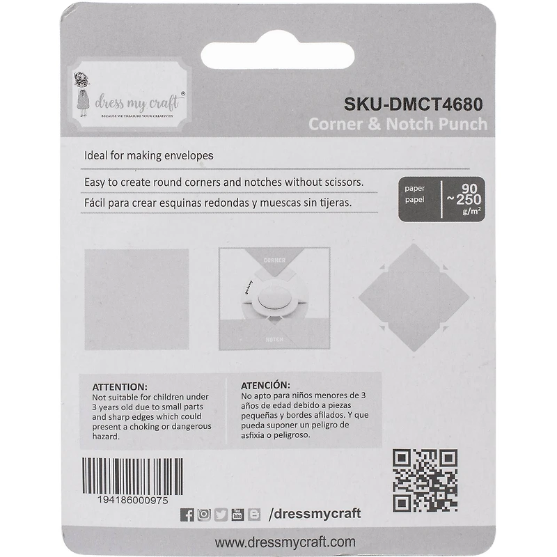 Dress My Craft® Corner & Notch Punch