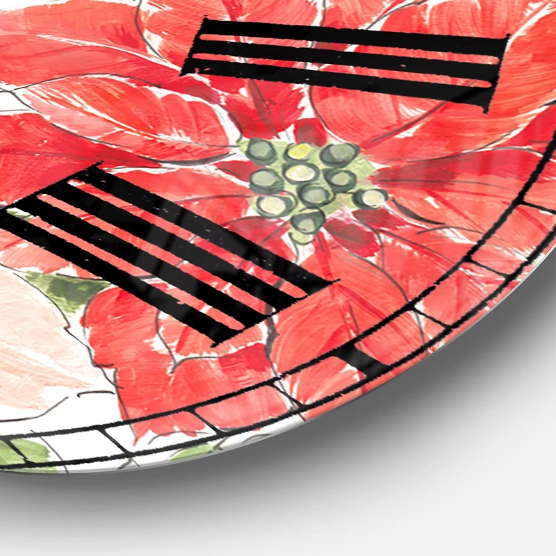 Designart 'Country Flower Snowflakes I Traditional Wall Clock